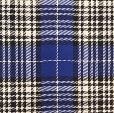 9 Yard Cut of Blue, Black and White Check Plaid Home Decor Fabric
