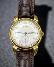 VTG ROLEX MARCONI SILVER DIAL GOLD PLATED CASE Ø 35mm 1930 ART DECO