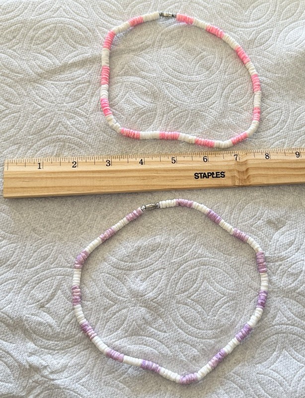 2-Hawaiian Puka Shell 16” Kids Choker Necklace Souvenir Gift Jewelry