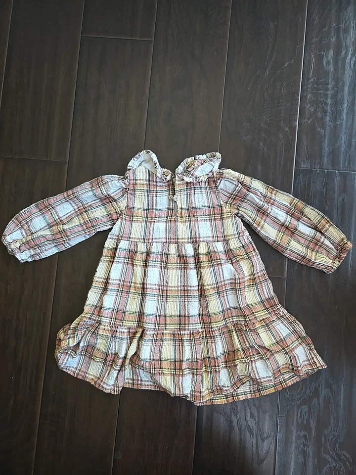 Девочка Zara с длинными рукавами в клетку платье размер 3-4T - Изображение 4 из 4