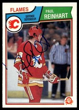 1983-84 OPC O-Pee-Chee AUTO Signed Paul Reinhart Calgary Flames #91