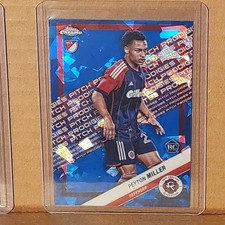 Peyton Miller 2025 Topps Chrome MLS Blue Sapphire Pitch Prodigies NE Revolution