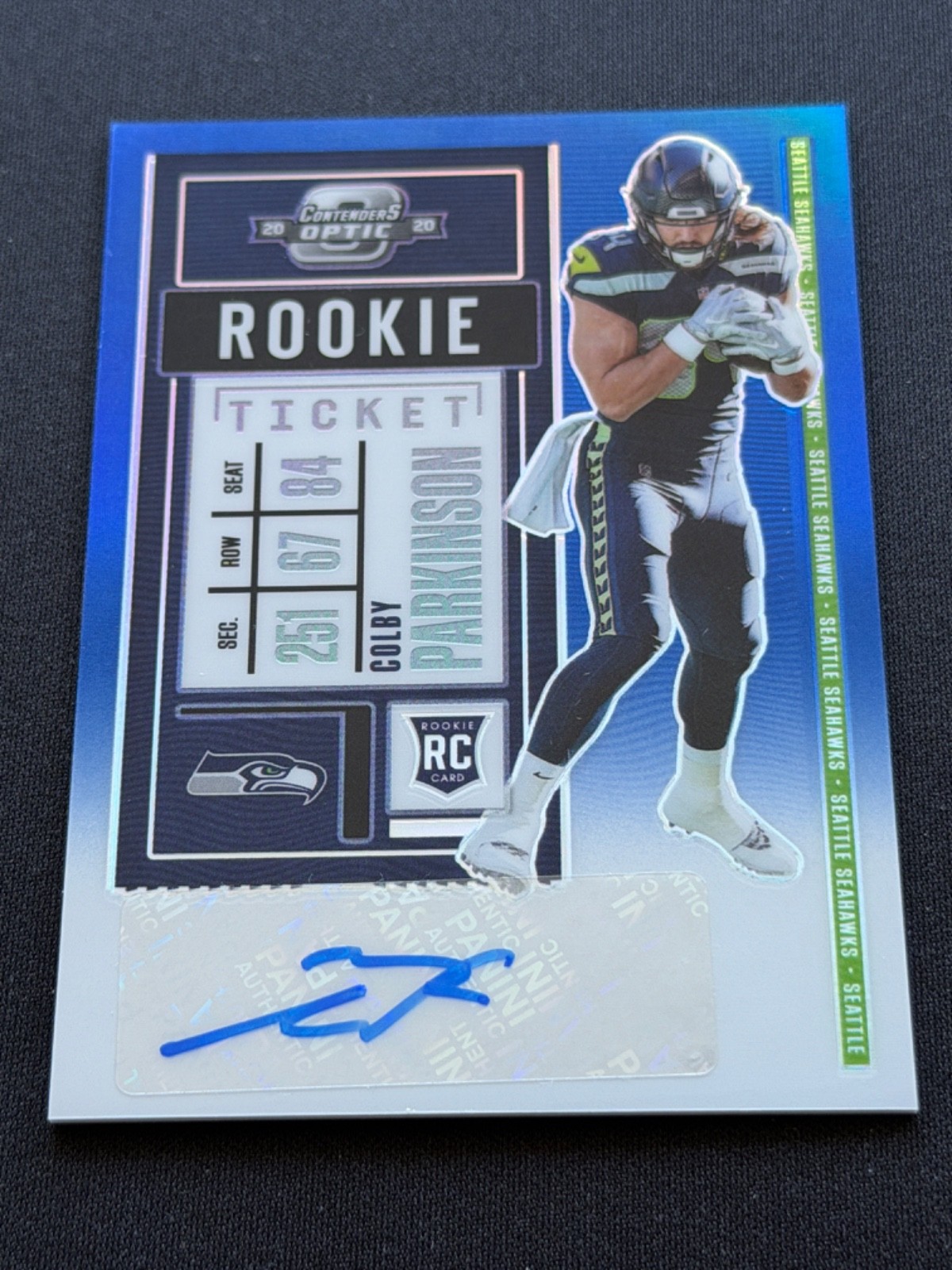 Colby Parkinson Panini Contenders Optic #183 Autograph