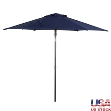 7.5ft Round Market Patio Umbrella Push Up Tilt UV Fade Resistant Steel Frame New