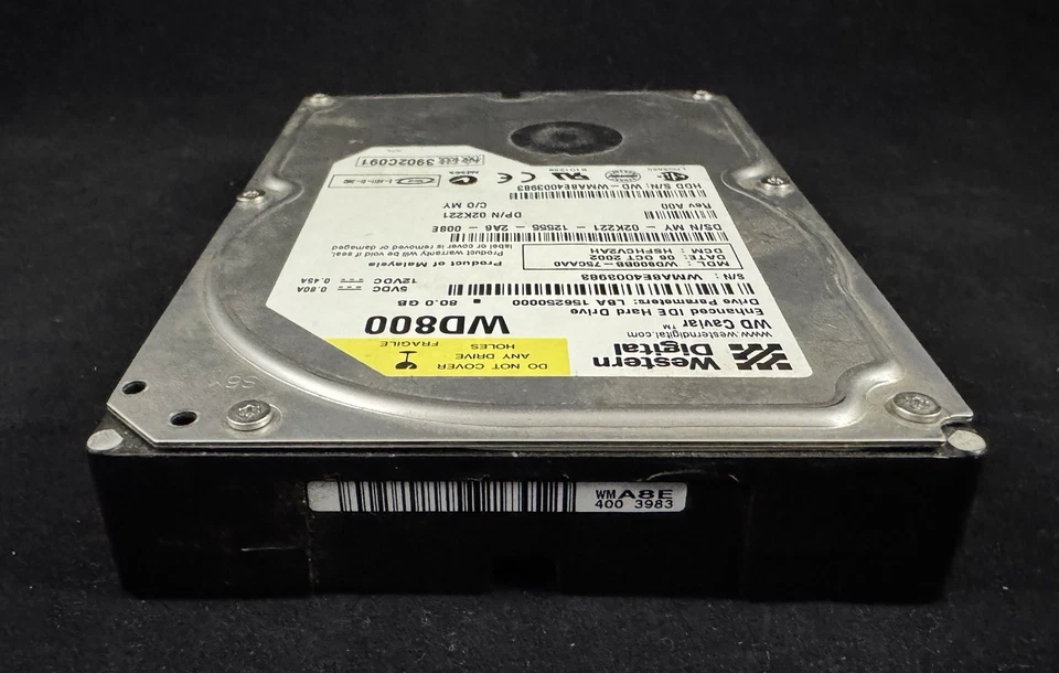 Western Digital WD800 WD 80GB Caviar Enhanced IDE Hard Drive - Image 3 of 3