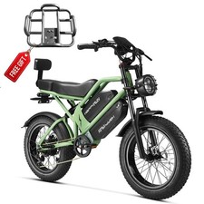 Happyrun Electric Dirt Bike 1500W Peak 48V 2 Seater Dual Battery Electric Moped