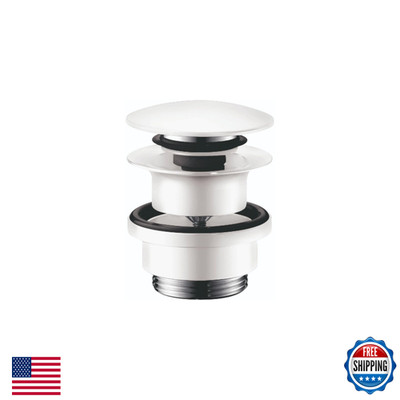 Hansgrohe Push-Open 1-1/4 Pop Up 3-Inch Matte White 50100701 Sink Drain