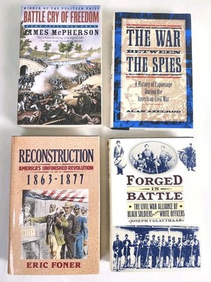 Civil War History Book Lot 4 McPherson Foner Forged in Battle Espionage HC PB