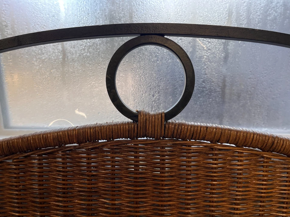 Cabecero King tejido de ratán/mimbre marco de metal negro independiente SIN ENVÍO Foto 3 de 4