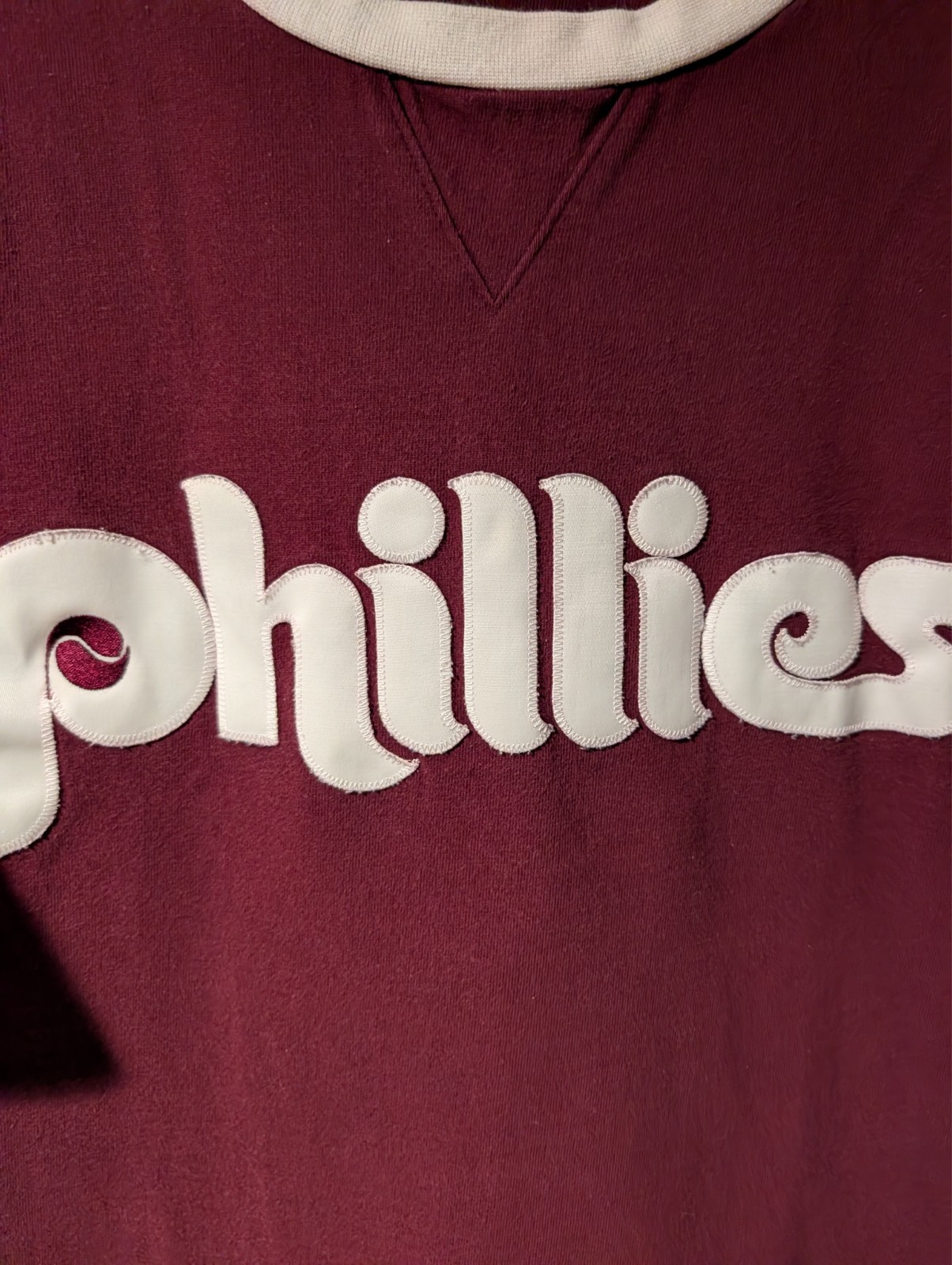 Vintage Nike Cooperstown Collection Philadelphia Phillies Ringer T-Shirt Maroon thumbnail 4