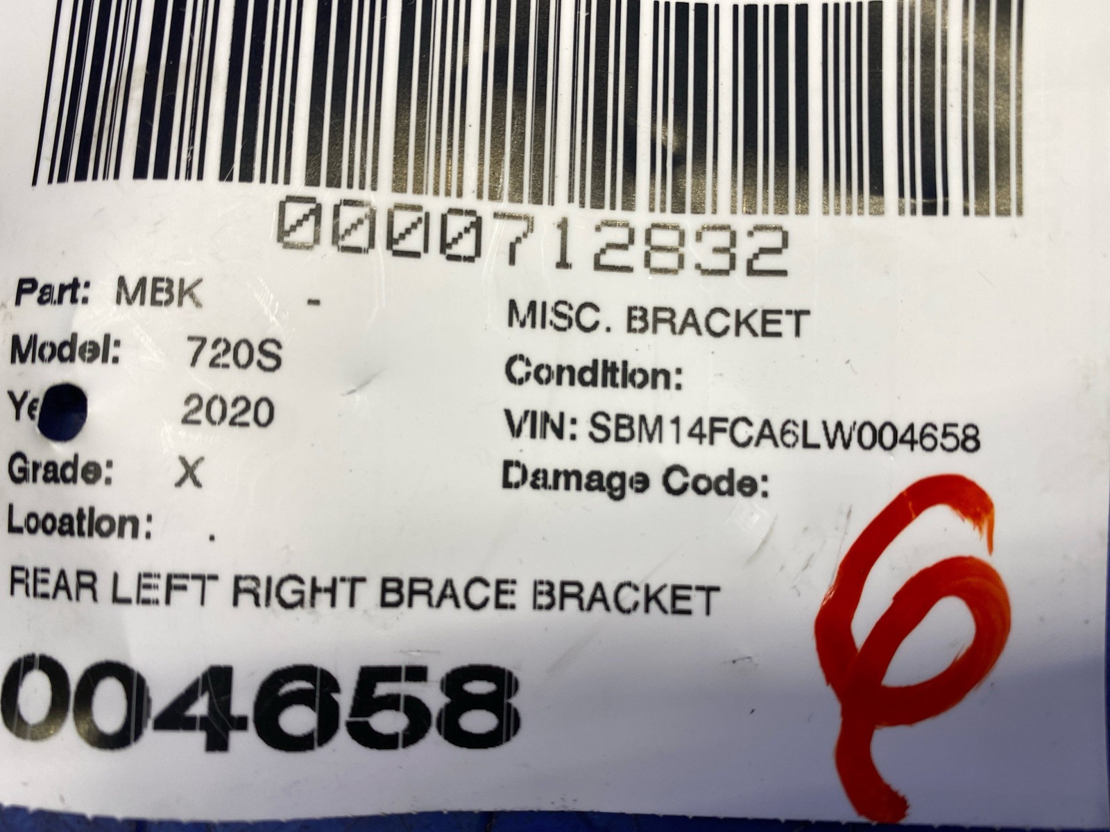 2018-2023 MCLAREN 720S REAR LEFT RIGHT BRACE BRACKET SUPPORT MOUNT SET 14AB519SP