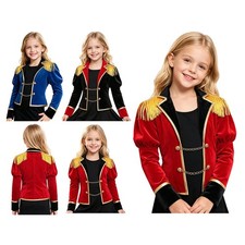 Girls Costume Themed Jacket Chain Coat Party Outfit Lapel Uniform Fringe Blazer