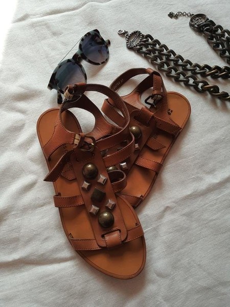 Women BOSS Orange Sandals Brown Leather 37