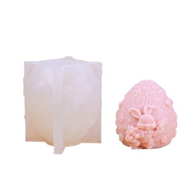 3D Easter Rabbit Mold DIY Soap Mould Fondant Cake Baking Silicone Molds