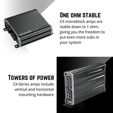 Kicker 46CXA3604 Car Audio Full-Range Amplifier CX 360W Class A/B Black 12V 95dB