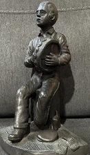 Jeanne Rynhart Cold Cast Bronze Sculpture Bodhran Player 9” Instrument Ireland