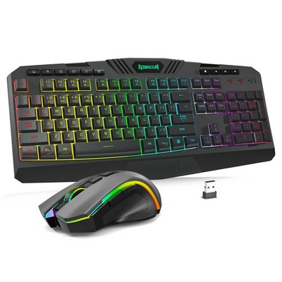 Redragon S101M-Ks Gaming Keyboard And Mouse Wireless Tri-Mode Rgb Keyboard And