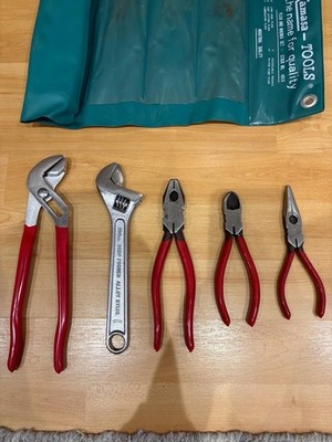 Vintage Werkzeuge, Zangen und Schraubenschlüssel Set, Kamasa Tools, neu, Handwerkzeuge Nr. 4919