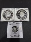 Lot Of 3 Norfed . 999 Silver  Rounds. 1oz, 1/2oz And 1/20oz