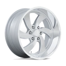 US Mag U134 DESPERADO SILVER BRUSH FACE MILL DC-LIP Rim 20x8 6x139.7/6x5.5 1