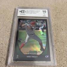 2011 Bowman Chrome Draft Mike Trout Refractor #101 BCCG 10 PSA GEM MINT Rookie