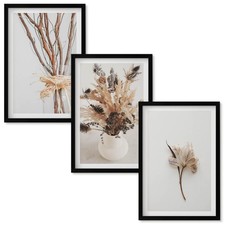 Gallery Wall Picture Set Living Room Flowers Branches Minimalistic 3 Piece 40x60