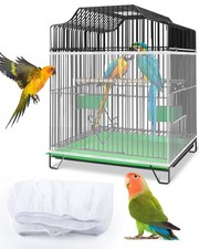 Bissap Bird Cage Seed Catcher, Universal Birdcage Net Nylon Adjustable White