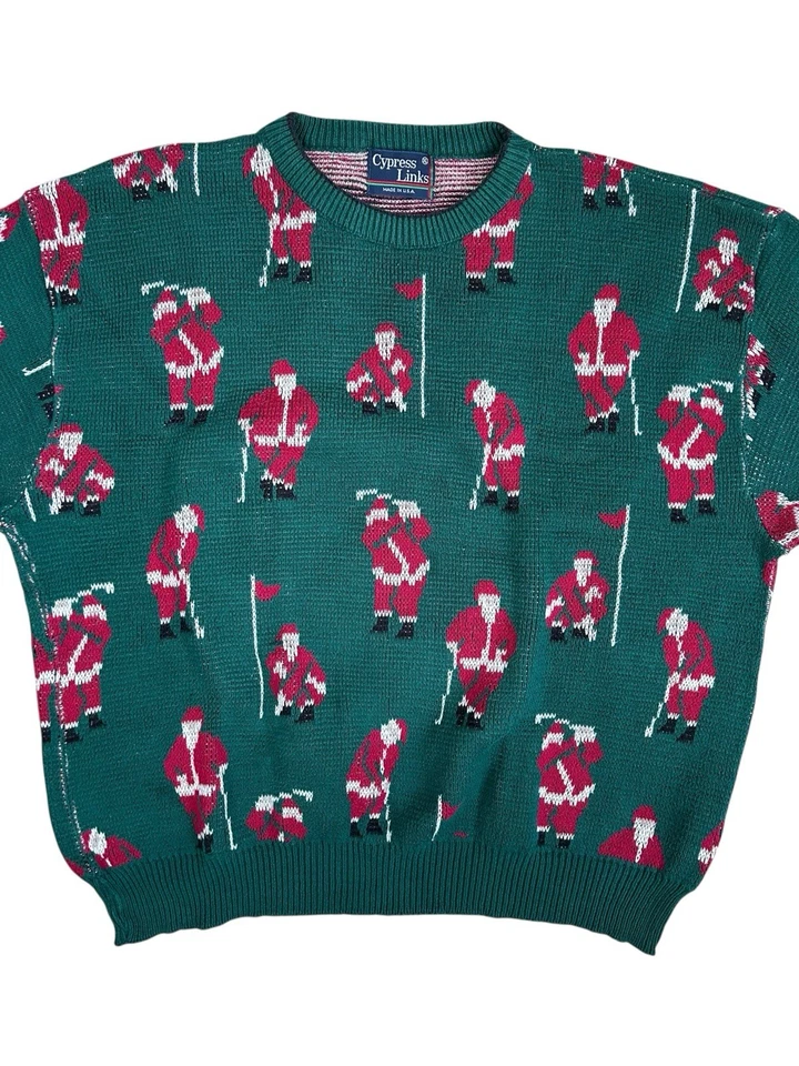 Suéter Cuello Redondo Tejido Papá Noel Golf Eslabones Ciprés De Colección Talla L/XL Foto 3 de 4