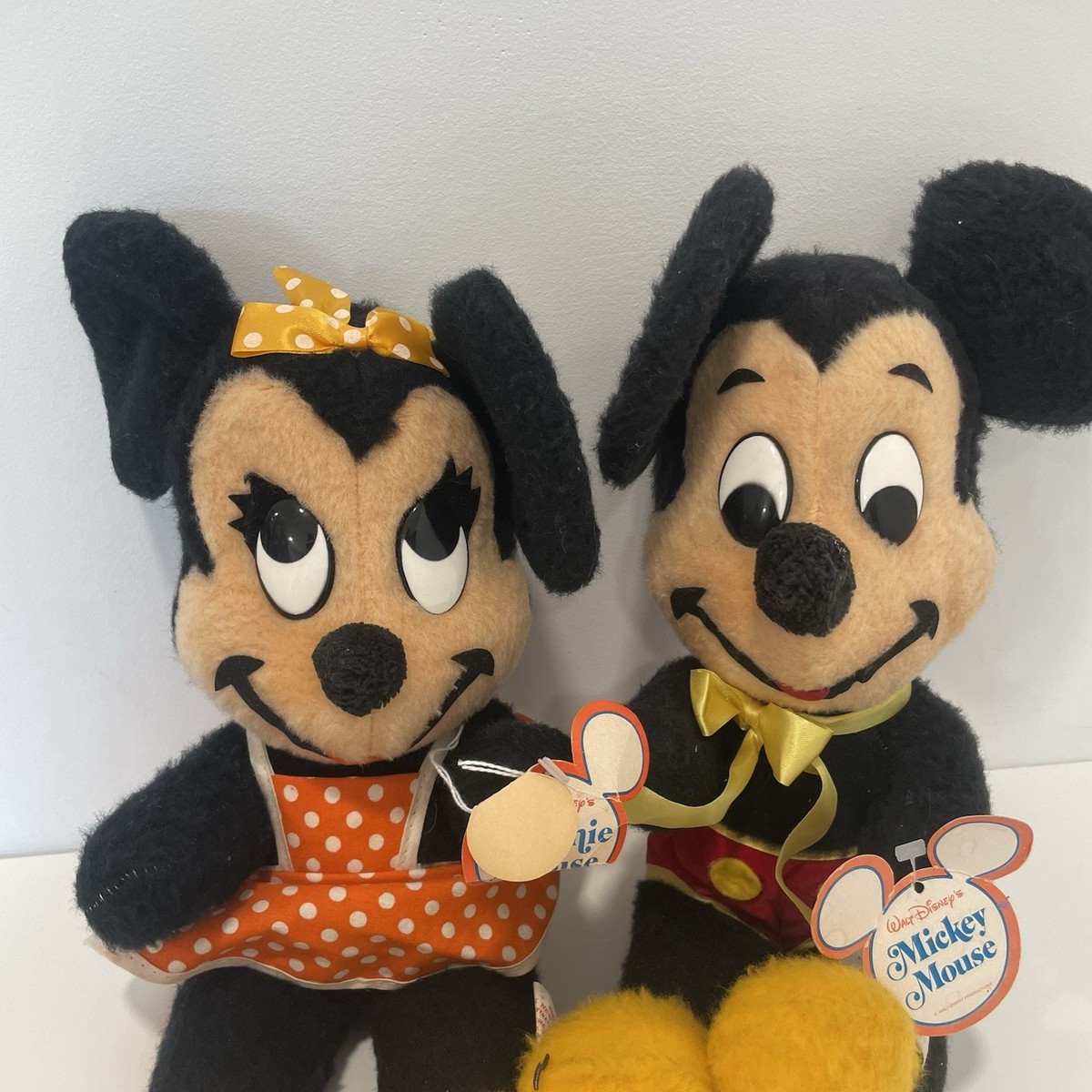 Vtg 50s 60s Walt Disney MINNIE & MICKEY MOUSE Plush 15” California