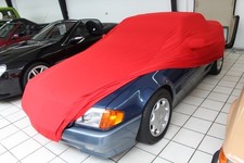 Vollgarage Car-Cover Schutzdecke Rot mit Spiegeltaschen f&uuml;r Mercedes SL R129