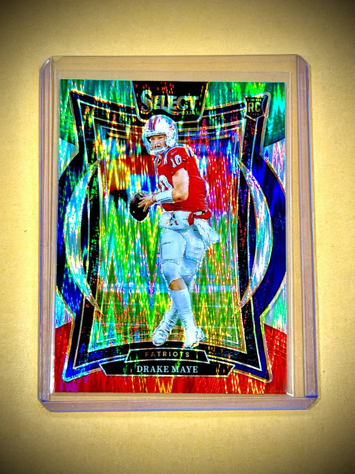 DRAKE MAYE RC 2024 Panini Select Concourse Rookie Patriots RED GREEN SHOCK PRIZM