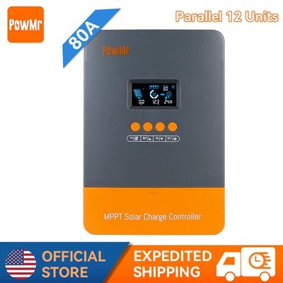 MPPT 80A Solar Panel Charge Controller 12V/24V/36V/48V Auto 160V Parallel 12Pcs