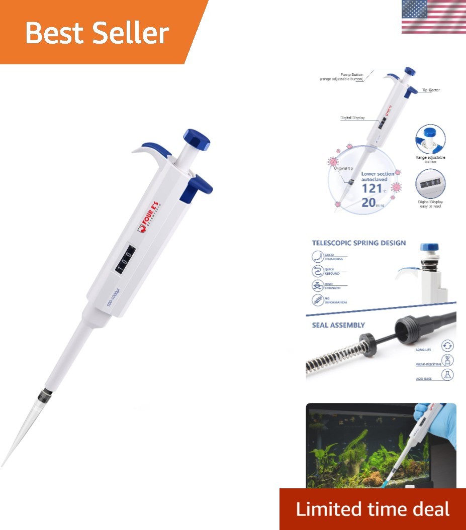 Adjustable Micropipette for Precise Measurements - 1ml High-Tech Design