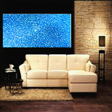 Blue Stars Original Abstract Painting Modern Art Home wall Deco 48
