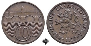 TSCHECHOSLOWAKEI 10 haleru 1937 Czechoslovakia