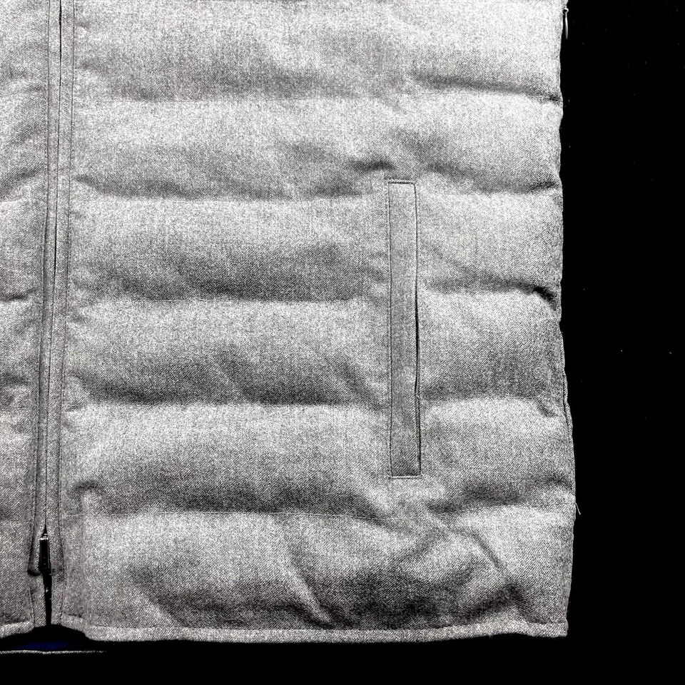 Peter Millar Crown Crafted Wool Reversible Quilted Vest Gray Navy Medium $595 - Image 4 of 4