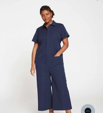 Universal Standard Kate Stretch Cotton Jumpsuit Navy 10-12 