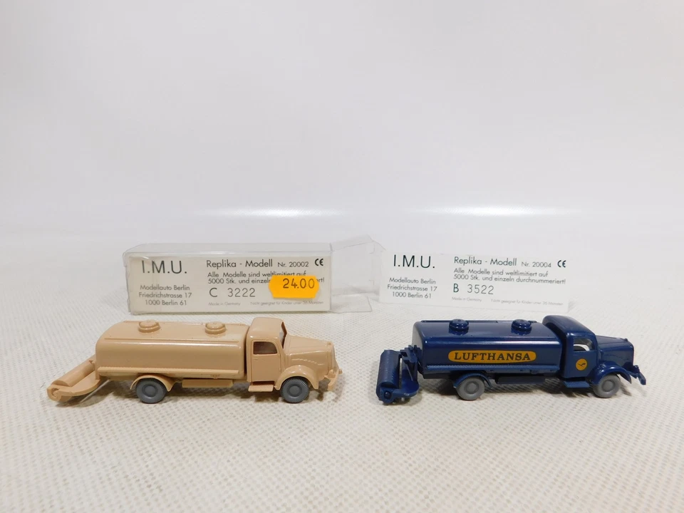 IMU Replica 1:87 H0 2X Sprengwagen MB 5000 20002 20004 Lufthansa SG #EI144-0,5 - Immagine 2 di 4