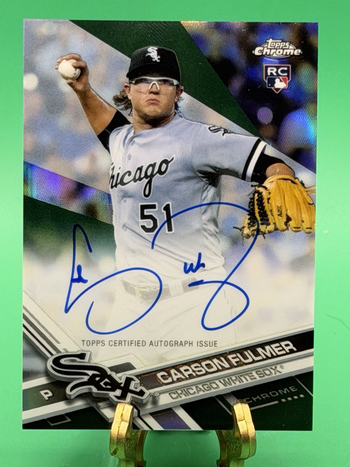 2017 Topps Chrome Rookie Green Refractor #/99 Carson Fulmer #RA-CFU Auto RC