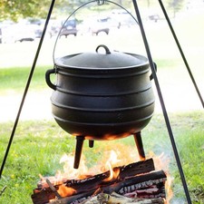 Cast Iron Cauldron Potjie Stew Pot Camping Dutch Oven Campfire Cooking Pot + Leg