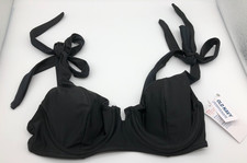 Old Navy Bikini Swim Top Womens Black Medium Underwire Balconette Tie Straps