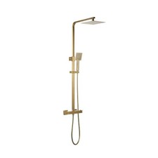 Square Thermostatic Shower Set - Brushed Brass