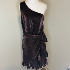 Lulus One-Shoulder Metallic Wrap Dress | XL | NWT