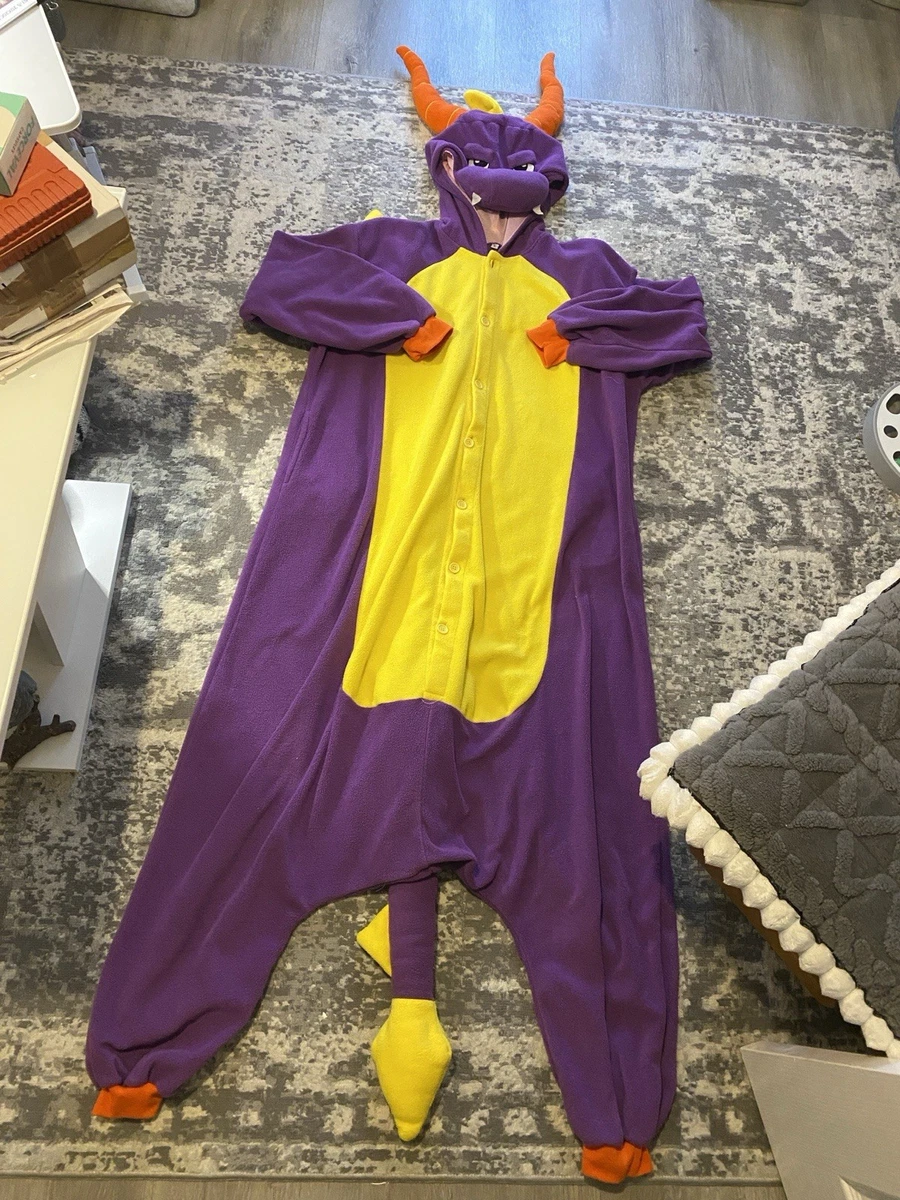 wotogold Dierlijke drakenpyjama's voor heren, cosplay, kostuums met hoorn, rood, S