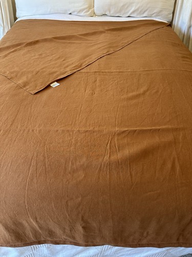 Bed Threads 100% French Flax Linen Tablecloth Large Banquet 70x156” Rust Autumn - Picture 16 of 19