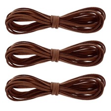3Pcs Faux Suede Leather String 4.4 Yards 3mm Flat Suede Cord Coffee