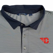 Cutter & Buck Dayton Flyers Polo Men’s 4XL Blue Striped Logo University Preppy
