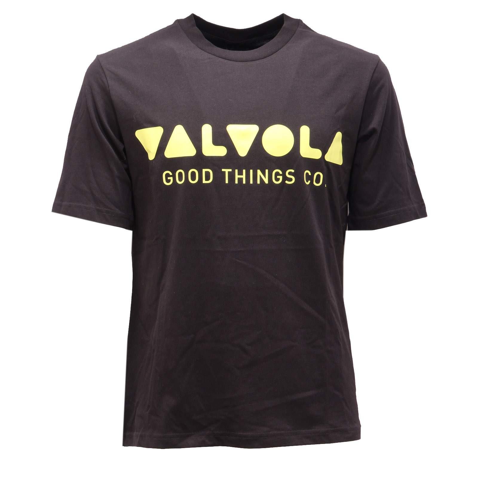 6254AG maglia uomo VALVOLA черная/желтая хлопковая футболка с принтом для мужчин