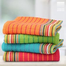 Kitchen Dish Towels, 100 Cotton Salsa Towels, Set of 4 16" X 28" Multicolor