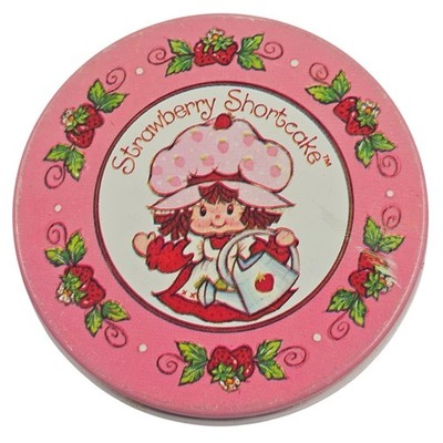 Vintage 1982 Strawberry Shortcake Metal Tin Round Trinket Box American Greetings